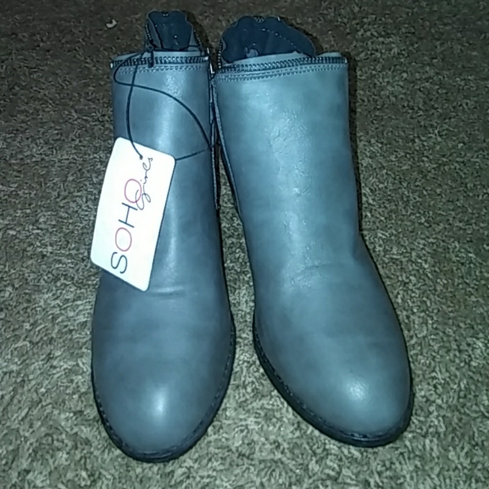 grey booties new  size 9